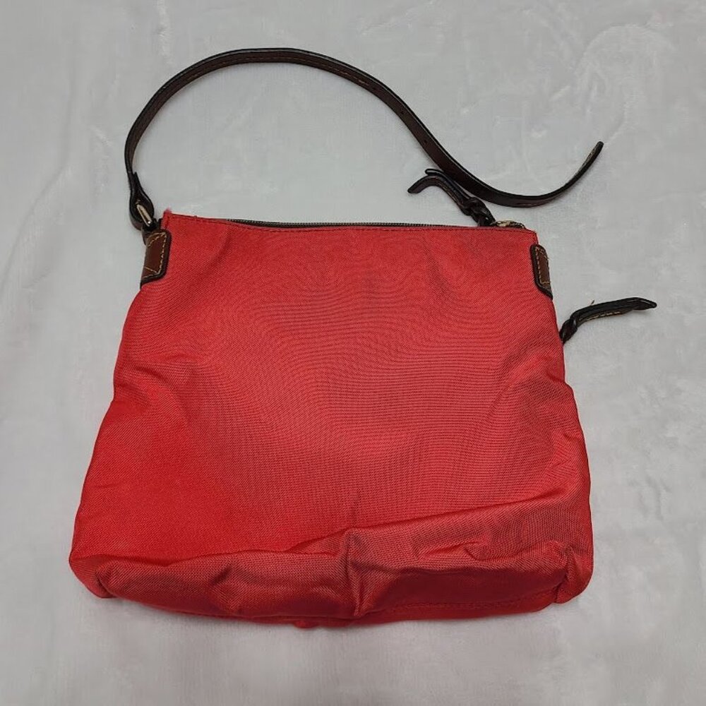 Dooney & Bourke Red Nylon Pouchette Letter Carrier Cross Body Bag Broken Strap - Picture 4 of 16
